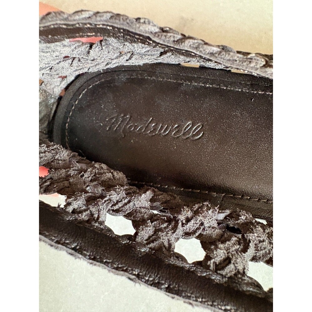 MADEWELL size 10 The Ruth Ballet Flat Woven Leather NU881 Chocolate Brown NWOB - Picture 5 of 9